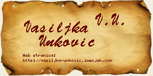 Vasiljka Unković vizit kartica